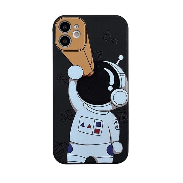 Cartoon Astronaut Planet iPhone Case – Vogueen