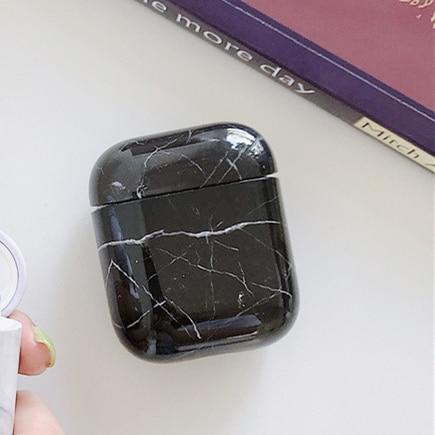 Black marble airpod discount case